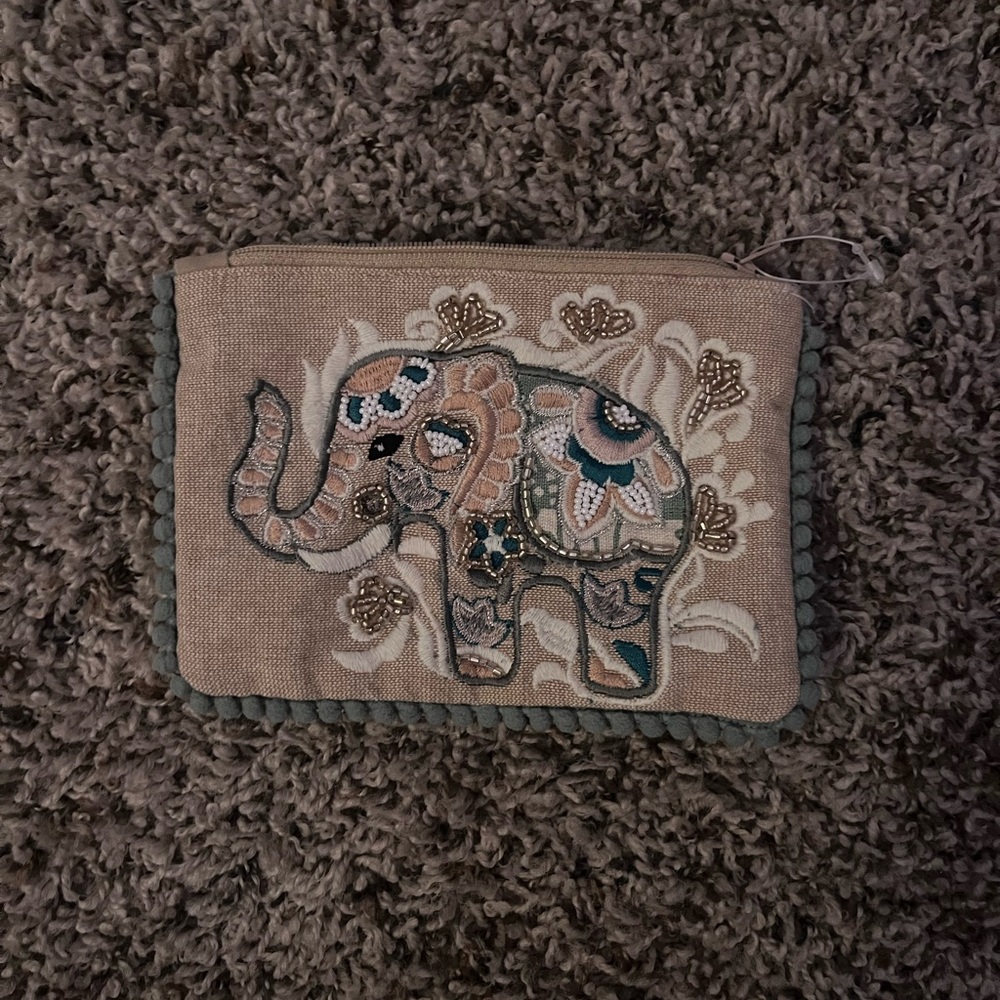 Cream and Blue Elephant Decor Accent
